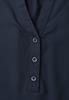 Kurzarm Bluse mit Split Neck und Elastiksaum darkest blue