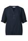 Kurzarm Bluse mit Split Neck und Elastiksaum darkest blue