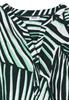 Kurzarm Bluse mit Split Neck und Print palm breeze green