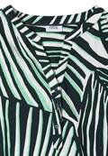 Kurzarm Bluse mit Split Neck und Print palm breeze green
