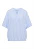 Kurzarm Bluse mit Split Neck und Streifen blouse blue