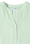 Kurzarm Bluse mit Split Neck und Streifen juicy lime
