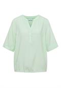Kurzarm Bluse mit Split Neck und Streifen juicy lime