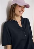 Kurzarm Bluse mit Split Neck universal blue