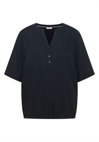 Kurzarm Bluse mit Split Neck universal blue