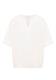 Kurzarm Bluse mit Split Neck vanilla white