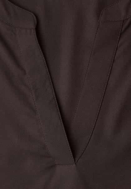 Kurzarm Bluse mit Turn-Up espresso brown