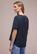 Kurzarm Bluse mit Turn-Up shadowed navy