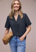 Kurzarm Bluse mit Turn-Up shadowed navy