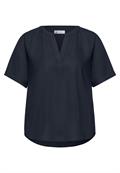 Kurzarm Bluse mit Turn-Up shadowed navy