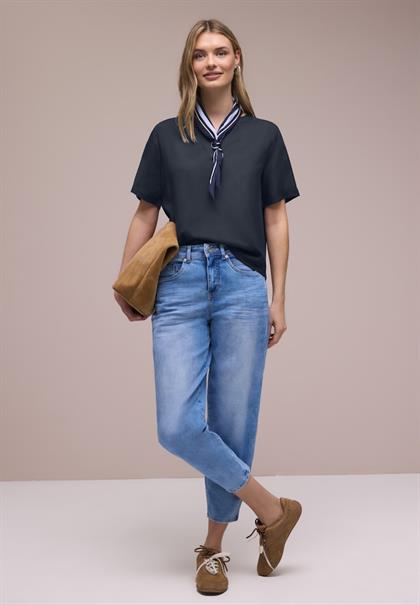 Kurzarm Bluse mit Turn-Up shadowed navy