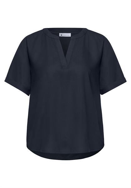 Kurzarm Bluse mit Turn-Up shadowed navy