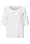 Kurzarm Bluse mit Volant-Details white