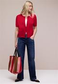 Kurzarm Cardigan mit Rundhals salsa red