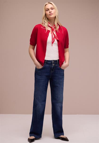 Kurzarm Cardigan mit Rundhals salsa red