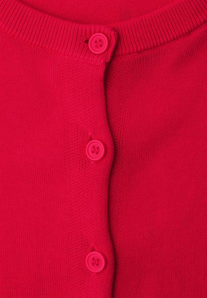 Kurzarm Cardigan mit Rundhals salsa red
