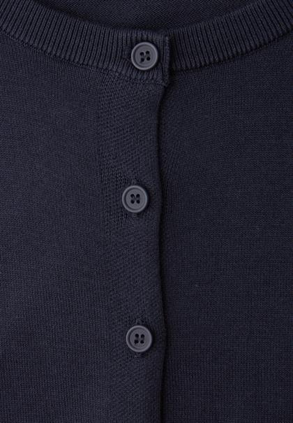 Kurzarm Cardigan mit Rundhals shadowed navy