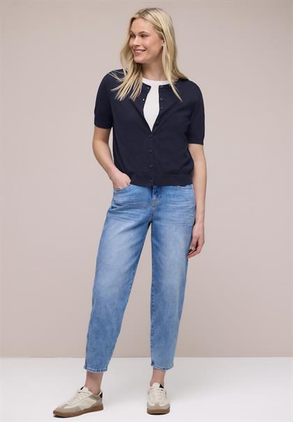 Kurzarm Cardigan mit Rundhals shadowed navy