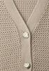 Kurzarm Cardigan mit V-Neck und Struktur clay sand