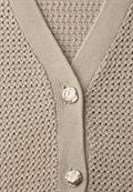 Kurzarm Cardigan mit V-Neck und Struktur clay sand
