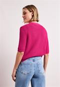 Kurzarm Cardigan mit V-Neck und Struktur magenta dream