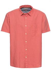 Kurzarm Hemd aus einem Leinen-Baumwoll-Mix faded red