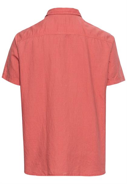 Kurzarm Hemd aus einem Leinen-Baumwoll-Mix faded red