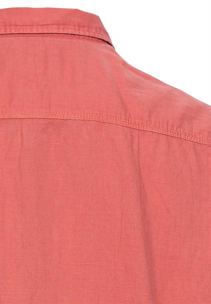Kurzarm Hemd aus einem Leinen-Baumwoll-Mix faded red