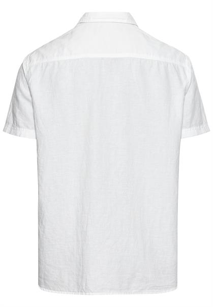 Kurzarm Hemd aus einem Leinen-Baumwoll-Mix white