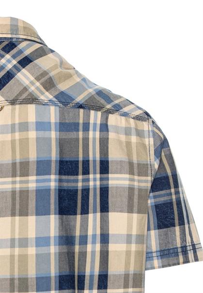 Kurzarm Hemd aus reiner Baumwolle night blue