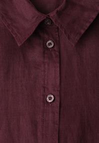 Kurzarm Hemdbluse aus Leinen very berry