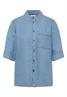 Kurzarm Hemdbluse im Denim-Look light blue wash