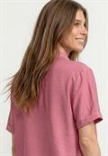 Kurzarm Hemdbluse in Unifarbe blush berry