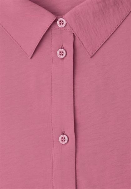 Kurzarm Hemdbluse in Unifarbe blush berry