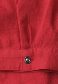 Kurzarm Hemdbluse in Unifarbe salsa red