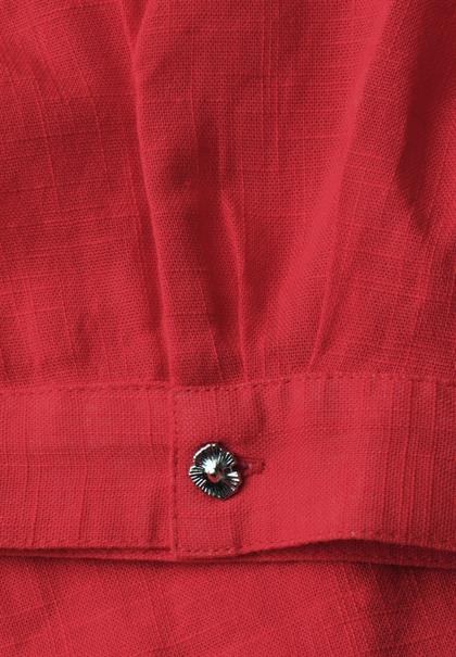 Kurzarm Hemdbluse in Unifarbe salsa red