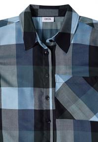 Kurzarm Hemdbluse mit Karomuster urban dark blue