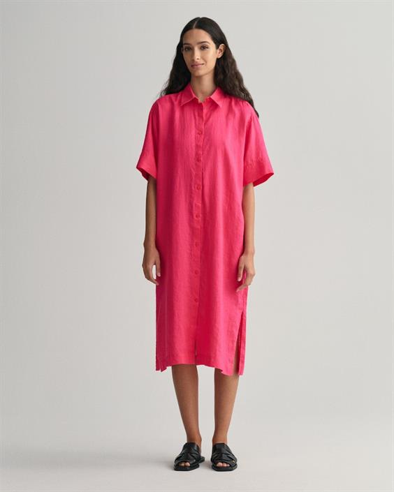 kurzarm-hemdblusenkleid-aus-leinen-magenta-pink