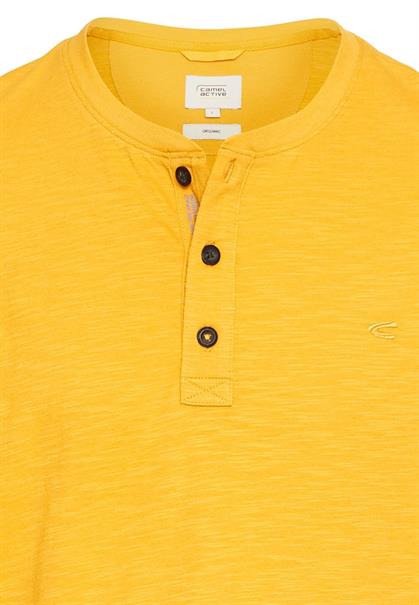 Kurzarm Henley aus Organic Cotton sunflower