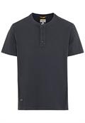 Kurzarm Henley aus reiner Baumwolle night blue