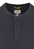 Kurzarm Henley aus reiner Baumwolle night blue