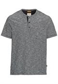 Kurzarm Henley aus reiner Baumwolle night blue