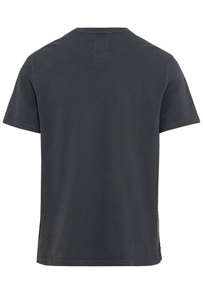 Kurzarm Henley aus reiner Baumwolle night blue