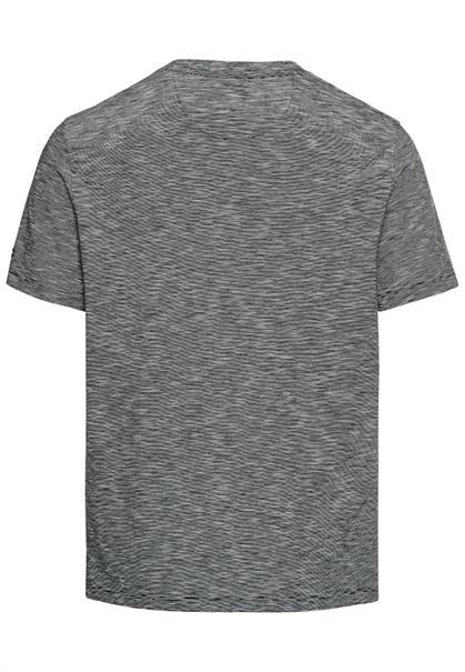 Kurzarm Henley aus reiner Baumwolle night blue