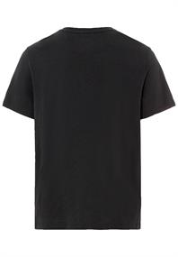 Kurzarm Henley-Shirt mit geripptem Kragen asphalt
