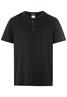Kurzarm Henley-Shirt mit geripptem Kragen asphalt