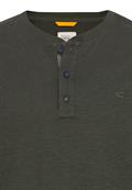 Kurzarm Henley-Shirt mit geripptem Kragen leaf green