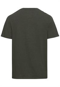 Kurzarm Henley-Shirt mit geripptem Kragen leaf green
