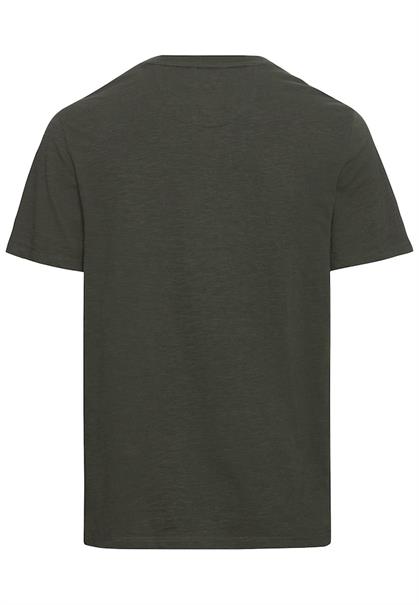 Kurzarm Henley-Shirt mit geripptem Kragen leaf green
