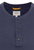 Kurzarm Henley-Shirt mit geripptem Kragen night blue